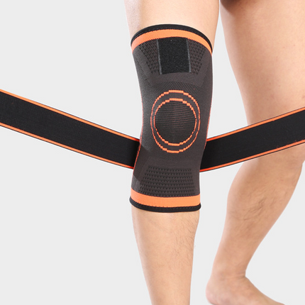 Sports Knee Pads with Adhesive Tape, Breathable Double Beam Meniscus Support, Sizes S to XXXL