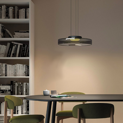 Glass Pendant Lamp with Adjustable Height | Bauhaus-Style Lighting for Modern Interiors