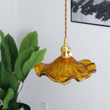 Flower Glass LED Pendant Light with Unique Design | Warm Glow for Cozy Home Ambience