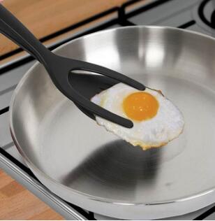 2-in-1 Silicone Spatula and Tongs, Heat-Resistant Kitchen Turner for Flipping Fish, Fried Eggs and French Toast