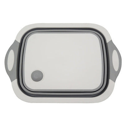 Cutting Board with Built-In Strainer and Drain Plug, Multi-Function Chopping Board for Washing and Draining Food