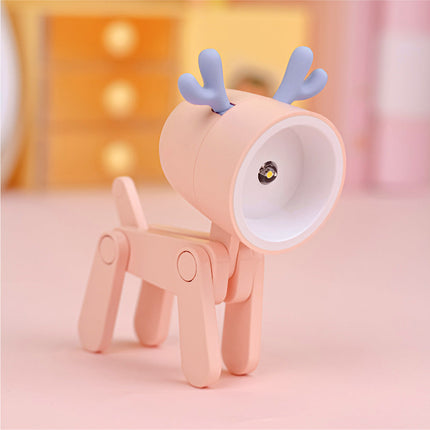 Animal Night Light for Kids, Puppy and Deer Shaped Bedside Lamp in 6 Colors, Soft Glow Lamp for Nursery