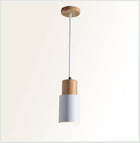 Kitchen Island Pendant Light, Nordic Macaron Cylinder Hanging Light with Wood Top, Dining Room Lighting Fixture_12