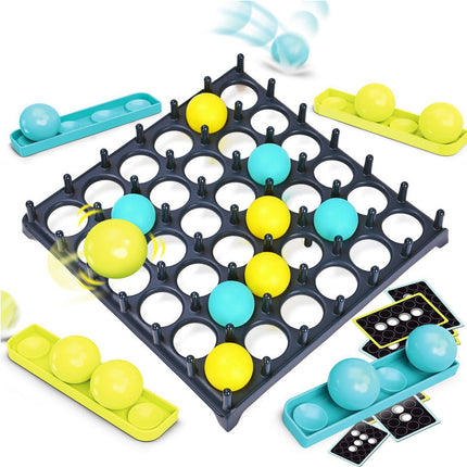 Bounce Ball Pattern Matching Game with Cards and Adjustable Height Base, Race to Copy the Card, Indoor Outdoor Family Game