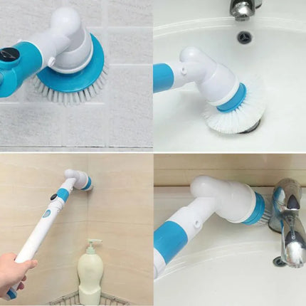 Cordless Electric Spin Scrubber with 3 Brush Heads, Rechargeable Cleaning Brush for Bathroom, Kitchen and Floors