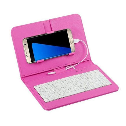 Foldable Keyboard Case Stand for Phones and Tablets, Folding Typing Case with Stand for Travel and Video Meetings