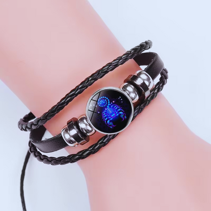 Zodiac Bracelets, Leather Bracelet with Suede and Wax Cord – image 7