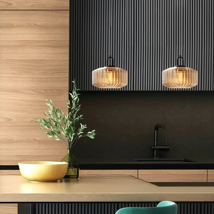Retro Glass Pendant Light with Hand-Blown Design | Warm Ambient Lighting for Stylish Home Decor
