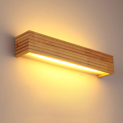 Modern Wooden LED Wall Lamp with Soft Lighting | Cozy Illumination for Bedrooms and Living Rooms