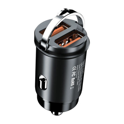 Dual Port Fast USB Car Charger, 100W Output, Flush Fit Design, 2 Connector Options for Phones and Tablets
