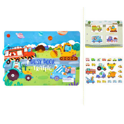 Toddler Busy Book, Interactive Quiet Book with Matching Numbers, Shapes and Animal Activities, 4 Themes for Preschool Learning at Home
