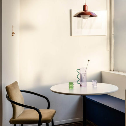 Bauhaus Pendant Light with Adjustable Height & Glossy Finish | Modern Colourful Ceiling Lamp for Dining Rooms and Kitchens