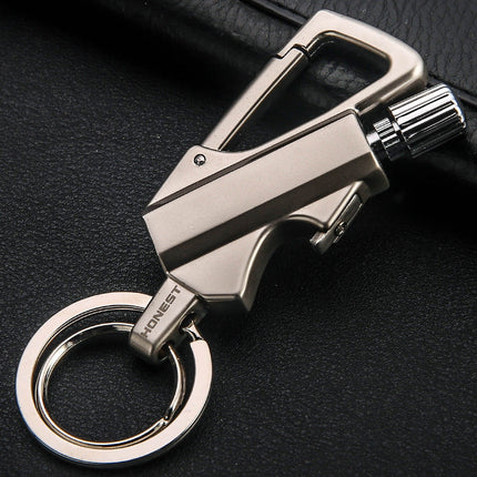 Keychain Lighter 3-in-1 with Bottle Opener, Refillable Pocket Flame Tool with Up to 10,000 Strikes, 3 Colours