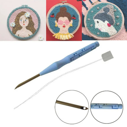 Punch Needle Embroidery Kit for Beginners with Hoop, Threads, Fabric and Threading Tool for Textile Art