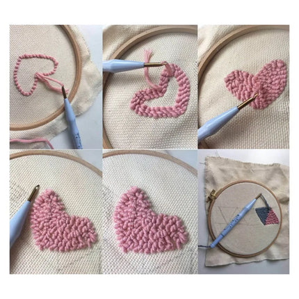 Punch Needle Embroidery Kit for Beginners with Hoop, Threads, Fabric and Threading Tool for Textile Art