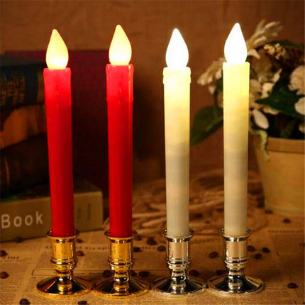 Flameless LED Taper Candles, Realistic Flickering Candlesticks for Dining Table, Mantel and Bedside Decor