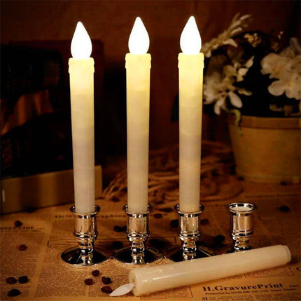 Flameless LED Taper Candles, Realistic Flickering Candlesticks for Dining Table, Mantel and Bedside Decor