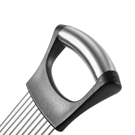Food Slicing Holder with Sharp Holding Pins and Non-Slip Grip for Even Slices of Tomatoes and Onions