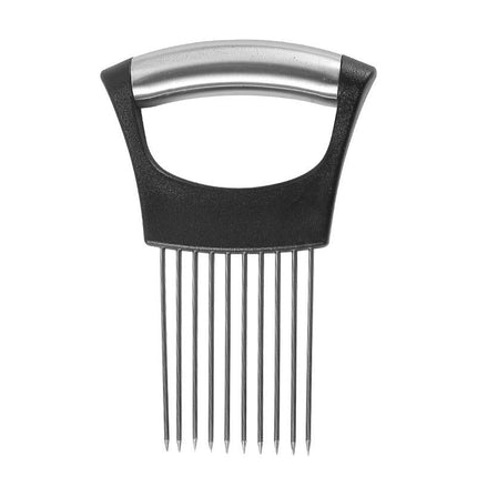 Food Slicing Holder with Sharp Holding Pins and Non-Slip Grip for Even Slices of Tomatoes and Onions