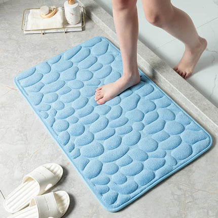 Water-Absorbent Pebble Bath Rug | Natural Stone Design for Ultimate Comfort