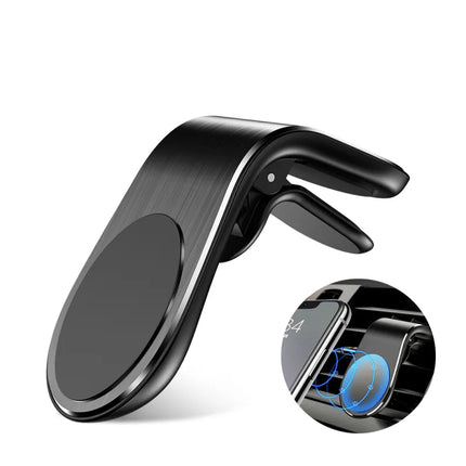 Magnetic Car Phone Holder with Rotating Head, Twists to Landscape for Maps or Portrait for Calls in Seconds
