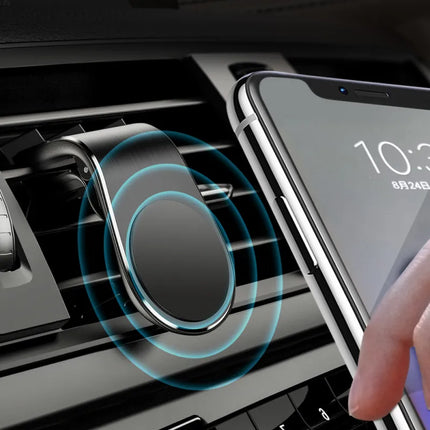 Magnetic Car Phone Holder with Rotating Head, Twists to Landscape for Maps or Portrait for Calls in Seconds