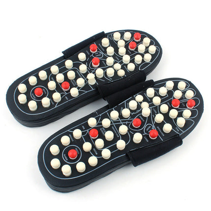 Textured Sole Massage Slippers with Raised Nub Footbed, Wipe Clean Indoor House Slippers in Sizes S, M, L and XL