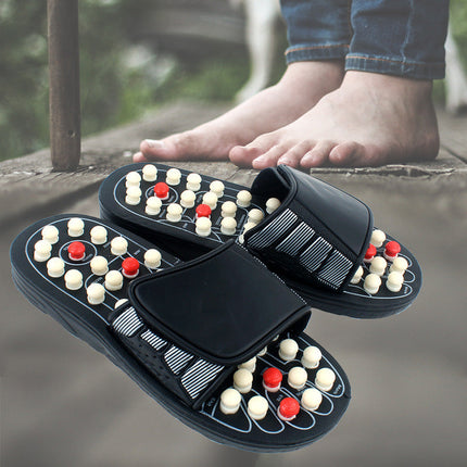 Textured Sole Massage Slippers with Raised Nub Footbed, Wipe Clean Indoor House Slippers in Sizes S, M, L and XL