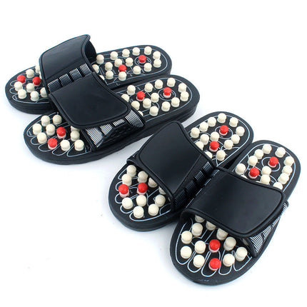 Textured Sole Massage Slippers with Raised Nub Footbed, Wipe Clean Indoor House Slippers in Sizes S, M, L and XL