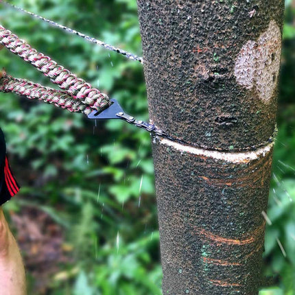 Pocket Chainsaw with High Carbon Steel Chain, Hand Rope Saw with Paracord Handles for Camping and Firewood
