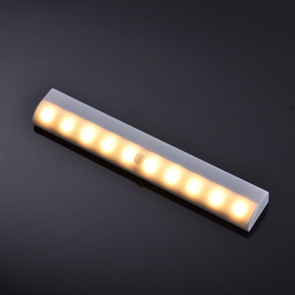 Motion Sensor LED Light Bar with 4 Meter Detection Range, USB Rechargeable Closet and Stair Light, White or Yellow Light
