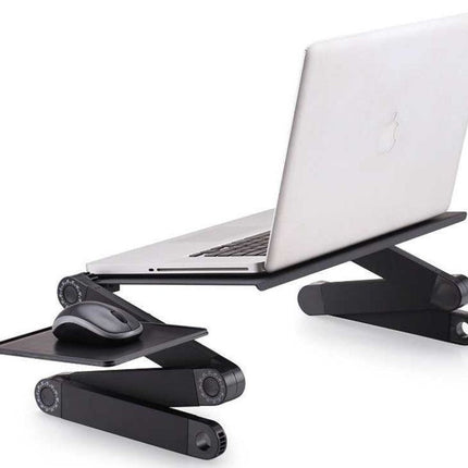 Adjustable Laptop Stand for Bed and Desk, Height and Angle Adjustable Ventilated Laptop Riser with Folding Legs for Couch and Study