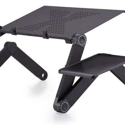 Adjustable Laptop Stand for Bed and Desk, Height and Angle Adjustable Ventilated Laptop Riser with Folding Legs for Couch and Study