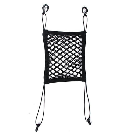 Car Seat Back Storage Net and Rear Pet Barrier with Adjustable Straps and Hooks for Cars, SUVs and Trucks