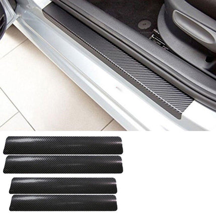 Carbon Fiber Car Door Sill Protectors, Peel and Stick Scuff Guard Strips, Trim to Fit Most Cars, SUVs and Trucks