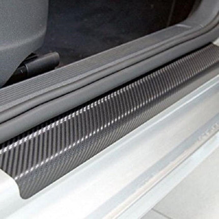 Carbon Fiber Car Door Sill Protectors, Peel and Stick Scuff Guard Strips, Trim to Fit Most Cars, SUVs and Trucks