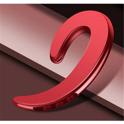 Bone Conduction Bluetooth Headset, Open-Ear Lightweight Headphones with One-Touch Hands-Free Calling, Black or Red