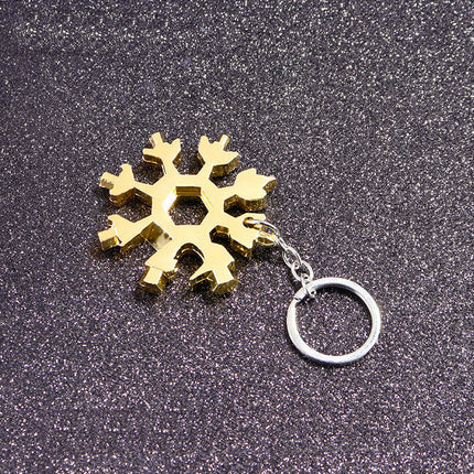 18-in-1 Snowflake Multi-Tool, Pocket Keychain Tool with Hex Wrenches, Screwdrivers and Bottle Opener for Bike Fixes