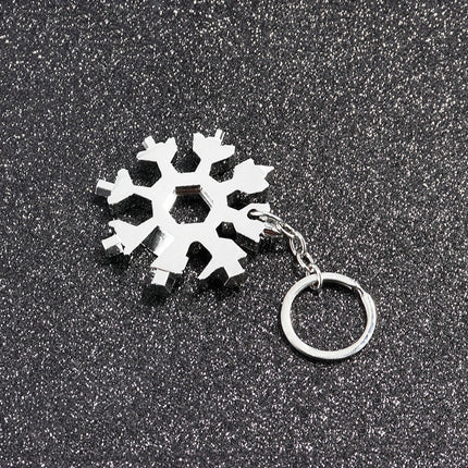 18-in-1 Snowflake Multi-Tool, Pocket Keychain Tool with Hex Wrenches, Screwdrivers and Bottle Opener for Bike Fixes