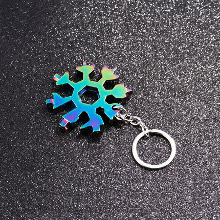 18-in-1 Snowflake Multi-Tool, Pocket Keychain Tool with Hex Wrenches, Screwdrivers and Bottle Opener for Bike Fixes