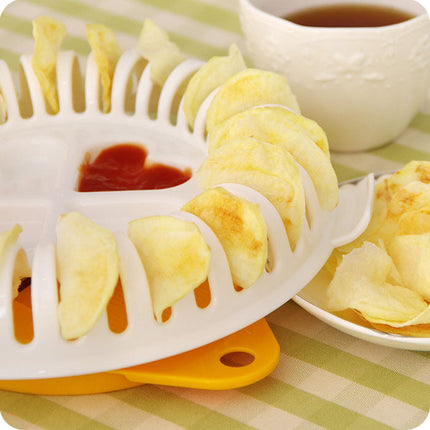 Microwave Potato Chip Maker Tray with Slotted Design for Oil Free Crisps and Homemade Snacks