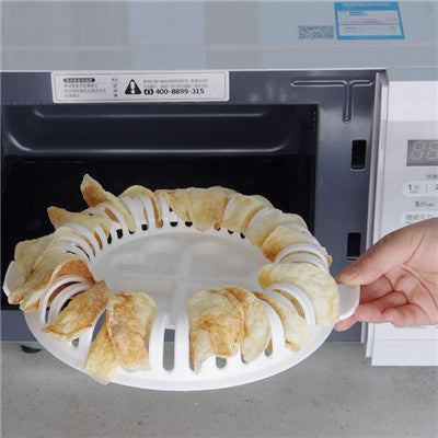 Microwave Potato Chip Maker Tray with Slotted Design for Oil Free Crisps and Homemade Snacks