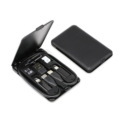 Universal Travel Cable Kit, USB-C Cable with Lightning, Micro-USB and USB-A Adapters, Credit Card Size Case, Black or White