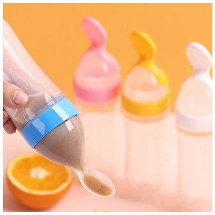 Baby Food Dispensing Spoon, Squeeze Bottle Feeder for Purees, Portion Control Design, Tidy Mealtime Feeding, 3 Colours