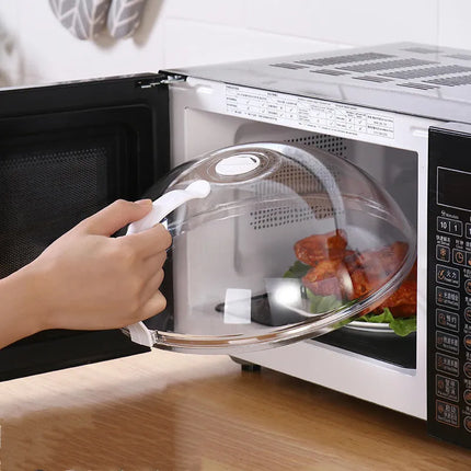 Microwave Splatter Cover for Plates and Bowls, Food Lid Guard that Catches Grease and Keeps Leftovers Moist