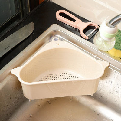 Sink Corner Drain Basket, Kitchen Sponge Holder and Produce Rinse Basket with Built In Drainage Holes