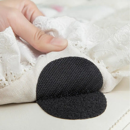 Anti-Slip Fabric Grip Stickers for Rugs, Blankets and Chair Cushions, Reusable No-Residue Adhesive, Black or White