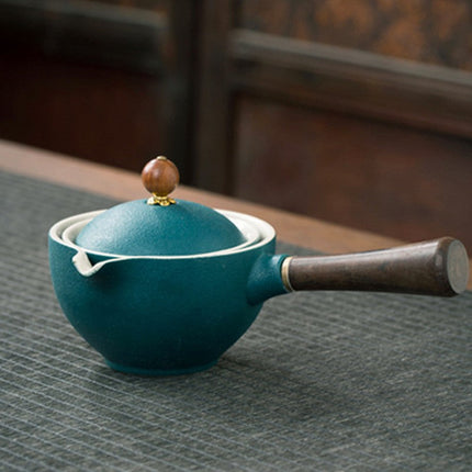 Ceramic Gongfu Teapot with Precision Pour Spout, 10 Finishes Chinese Tea Ceremony Pot for Loose Leaf Tea at Home