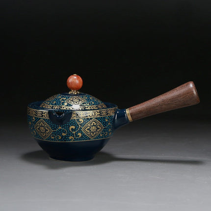 Ceramic Gongfu Teapot with Precision Pour Spout, 10 Finishes Chinese Tea Ceremony Pot for Loose Leaf Tea at Home
