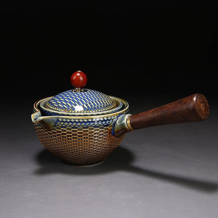 Ceramic Gongfu Teapot with Precision Pour Spout, 10 Finishes Chinese Tea Ceremony Pot for Loose Leaf Tea at Home